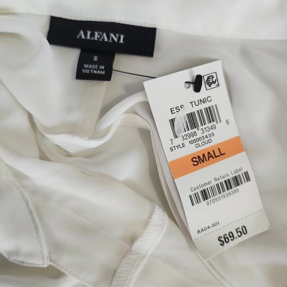 Alfani Women's NWT Button Up Roll Tab Sleeve Lightweight Side Slits Size Small - Picture 7 of 14